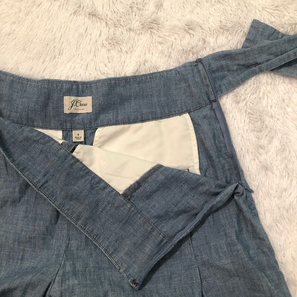 Jcrew chambray cotton tie-waist short size 8 - Picture 6 of 8